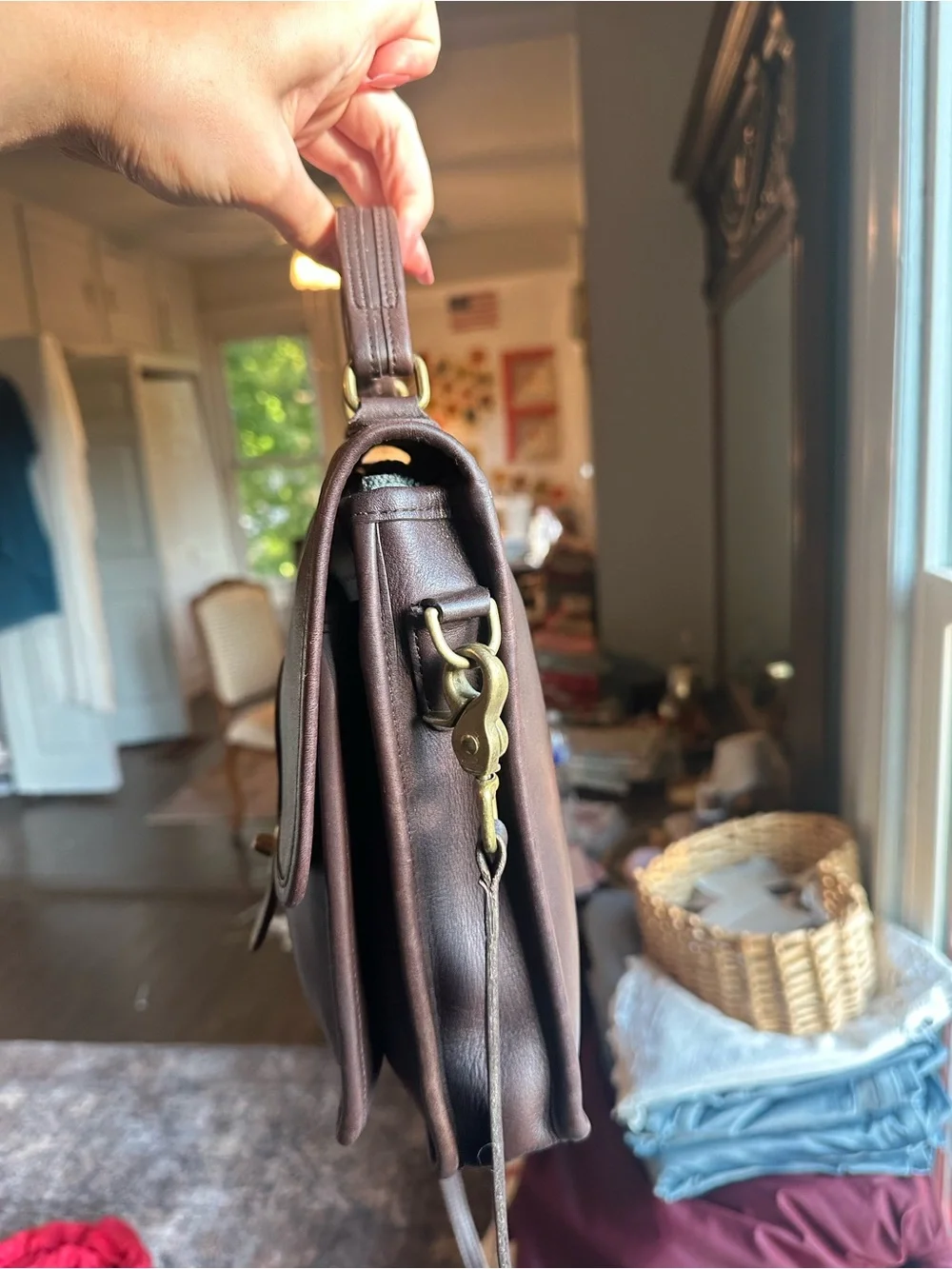 Coach compact leather